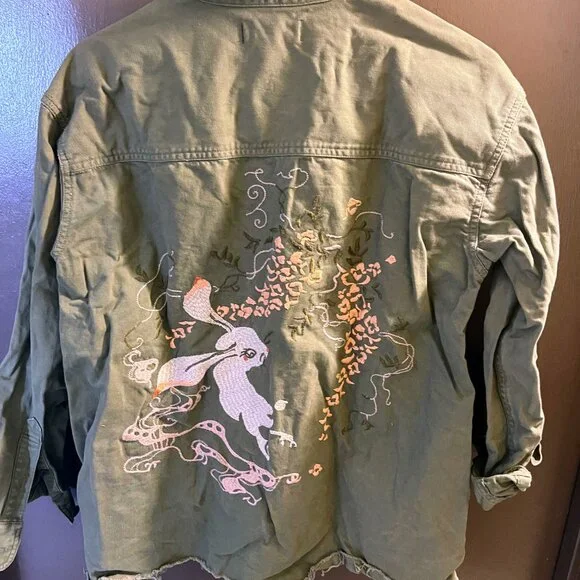Embroidered Rabbit Shirt-Jacket - Picture 4 of 4